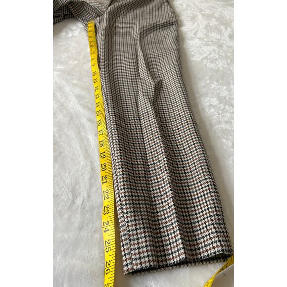 H&M Dress Pants Women's Size 4 Brown/Black Slash Pocket Plaid - Picture 6 of 9